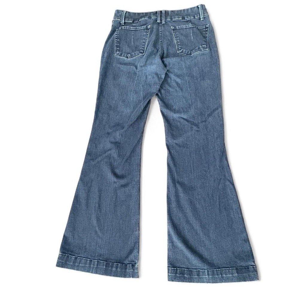 Lucky Brand Size 6 28 Dark Wash Flare Jeans Y2K Indie Sleek Boho Western Mid Ris - Picture 9 of 10